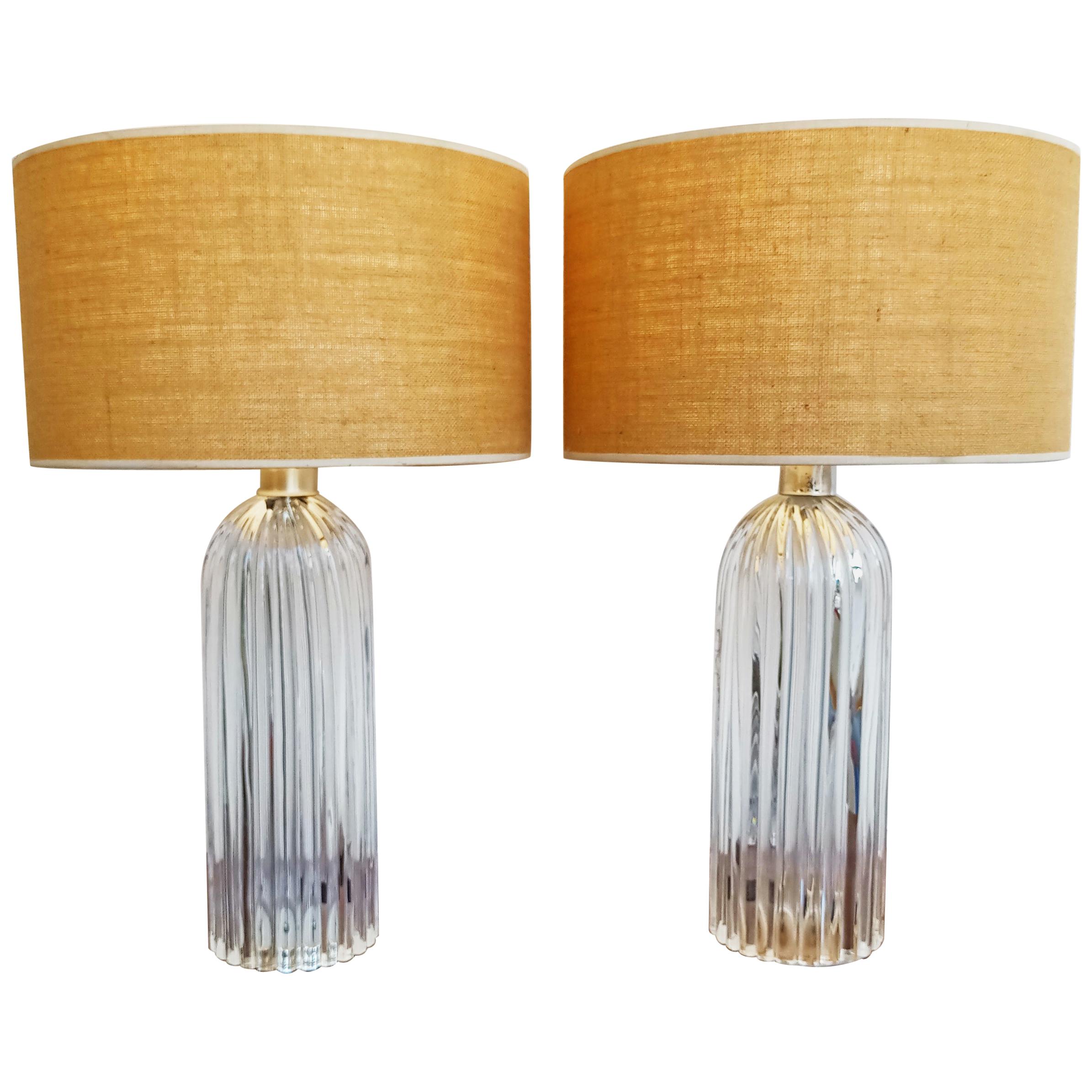 Pair of Large Murano Table Lamps, Italy, 1960s