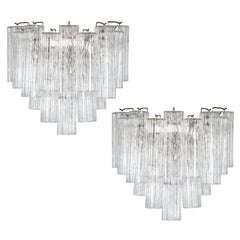 Pair of Large Murano Tronchi Sconces, circa 1970s