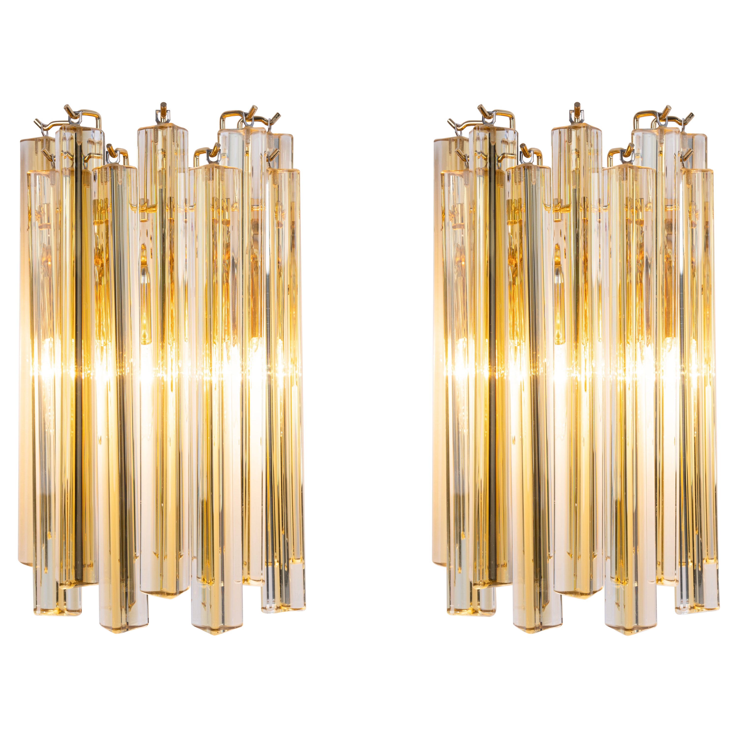 Pareja de apliques grandes de Murano Diseño Venini para Kalmar, Austria, años 70
