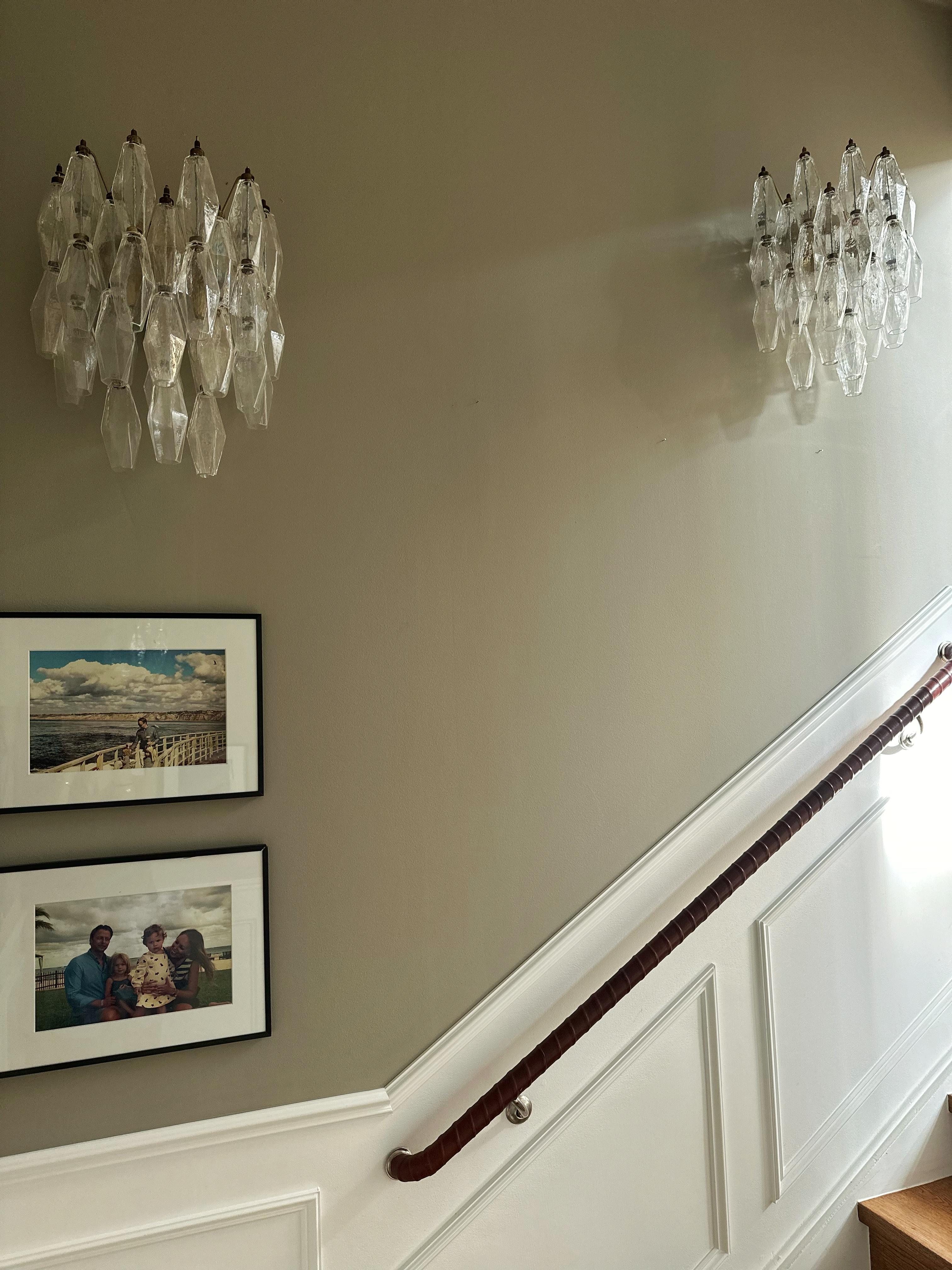 20th Century Pair of Large Murano Wall Sconces XL size For Sale