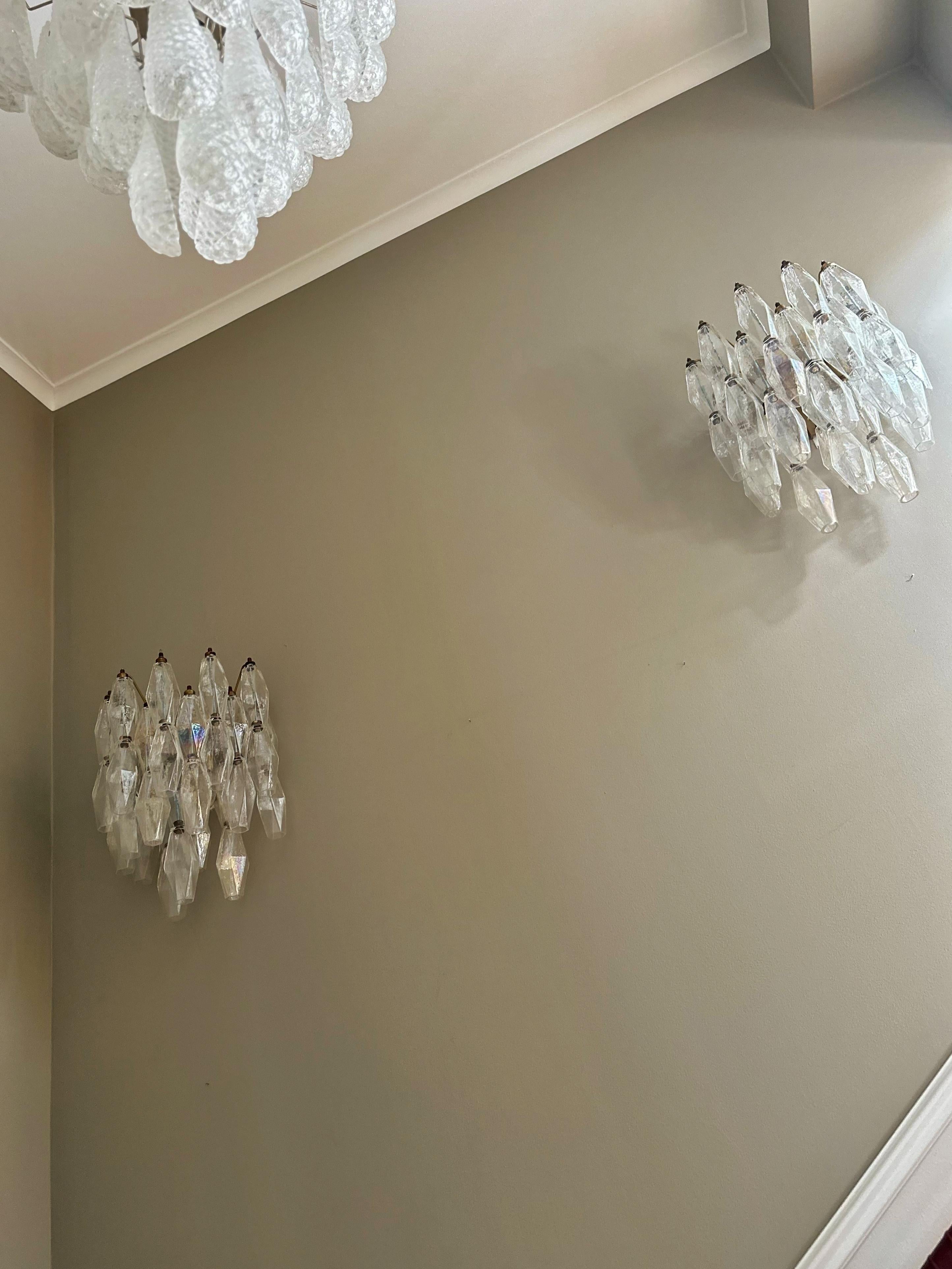 Pair of Large Murano Wall Sconces XL size For Sale 1