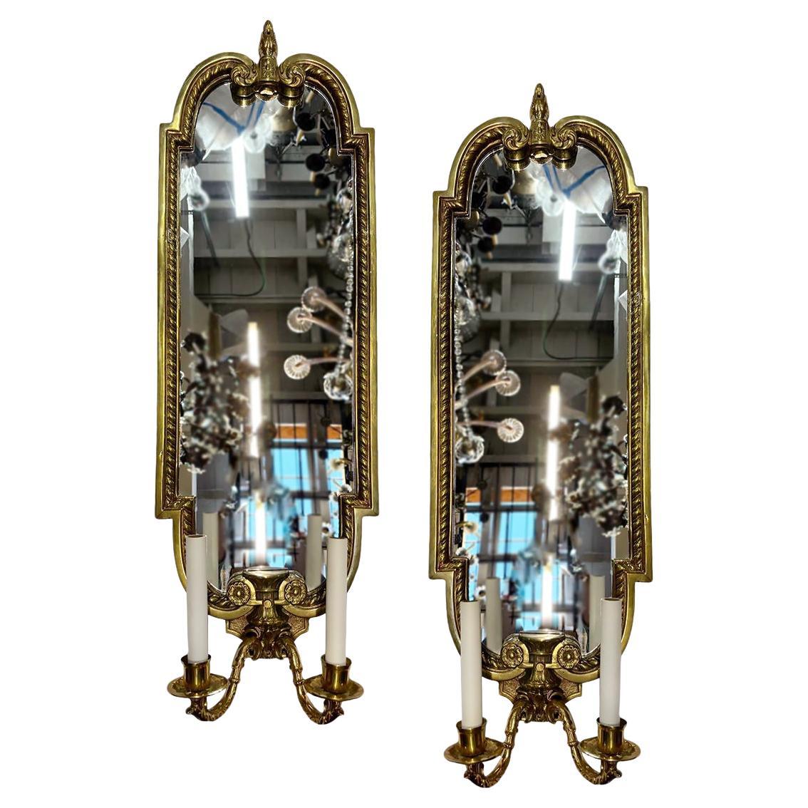 Pair of large Neoclassic Mirror Sconces For Sale