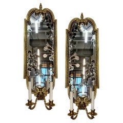 Pair of large Neoclassic Mirror Sconces