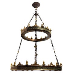 Pair of Large Neoclassic Style Chandelier. Sold Individually.