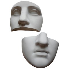 Vintage Pair of Large Neoclassical Plaster Wall Lights, Belgium, 1960