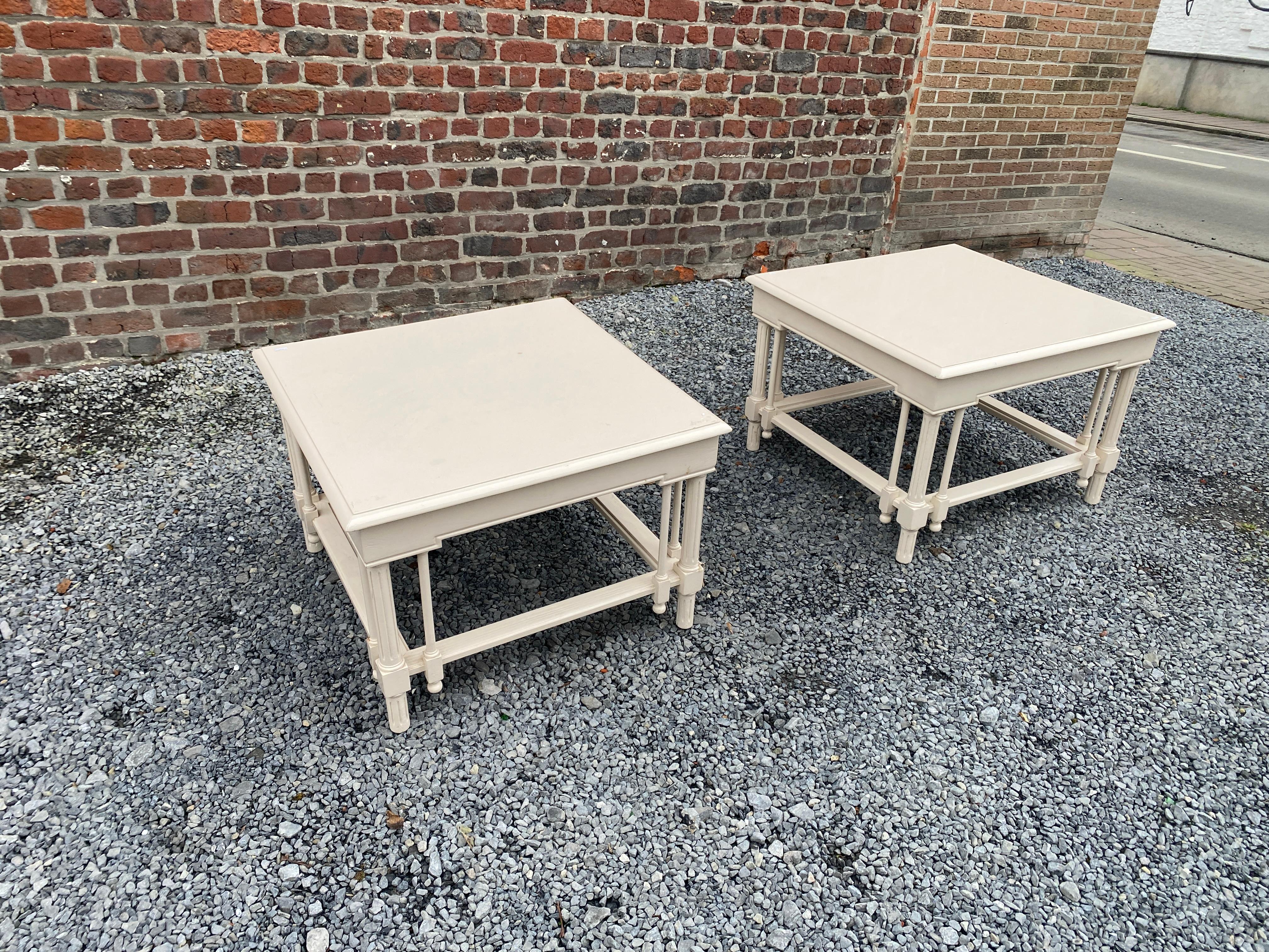 pair of large neoclassical side tables in lacquered wood circa 1970 For Sale 2