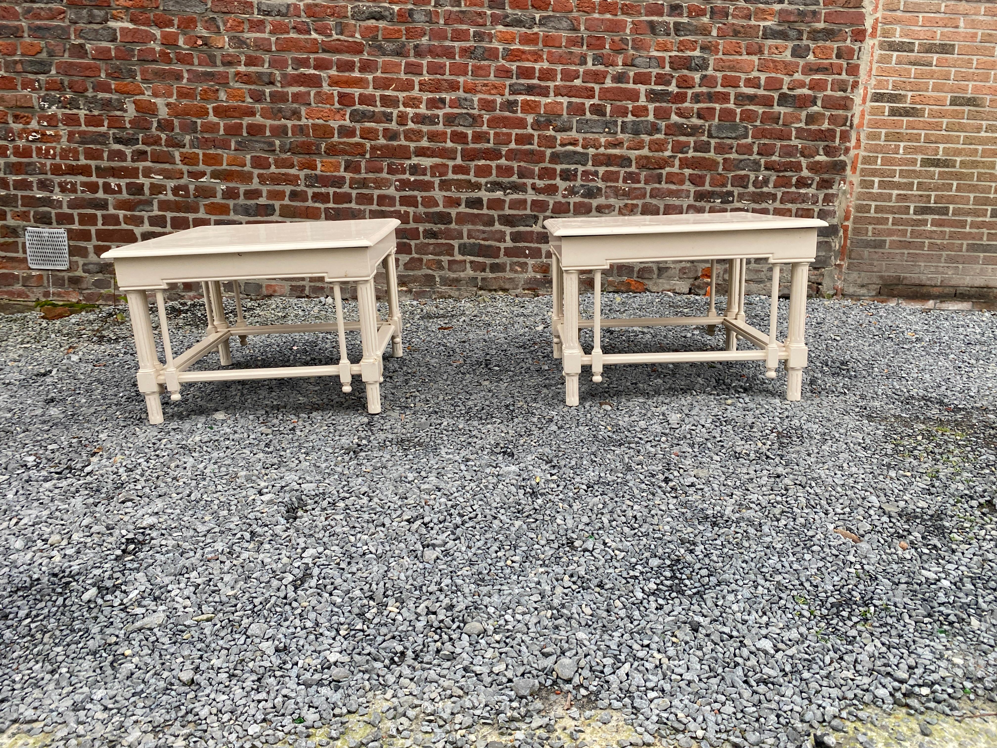 pair of large neoclassical side tables in lacquered wood circa 1970 For Sale 3