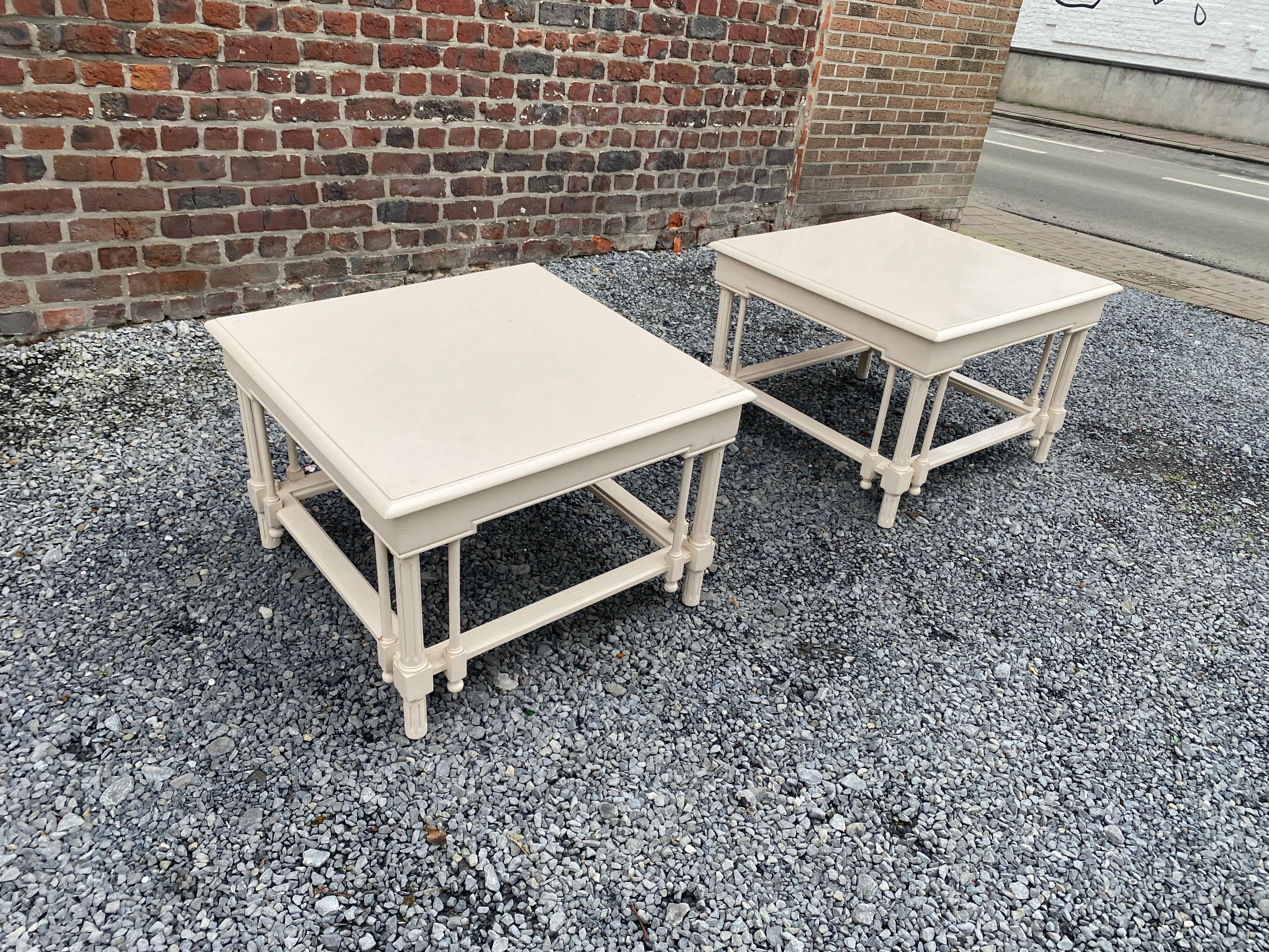 pair of large neoclassical side tables in lacquered wood circa 1970 For Sale 4