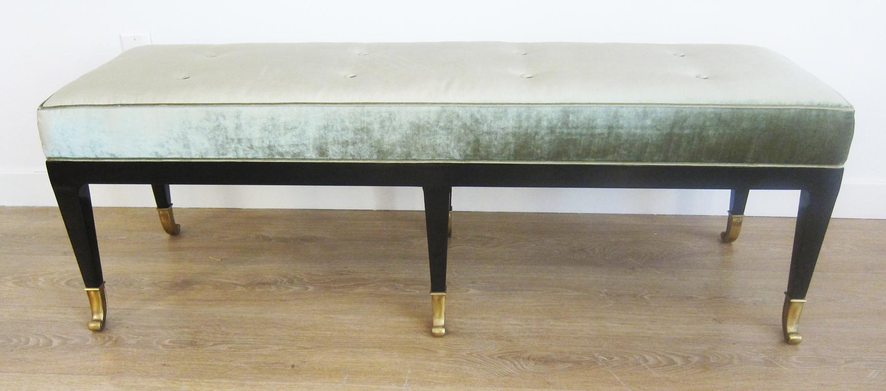 Pair of Large Neoclassical Style Upholstered Benches 2
