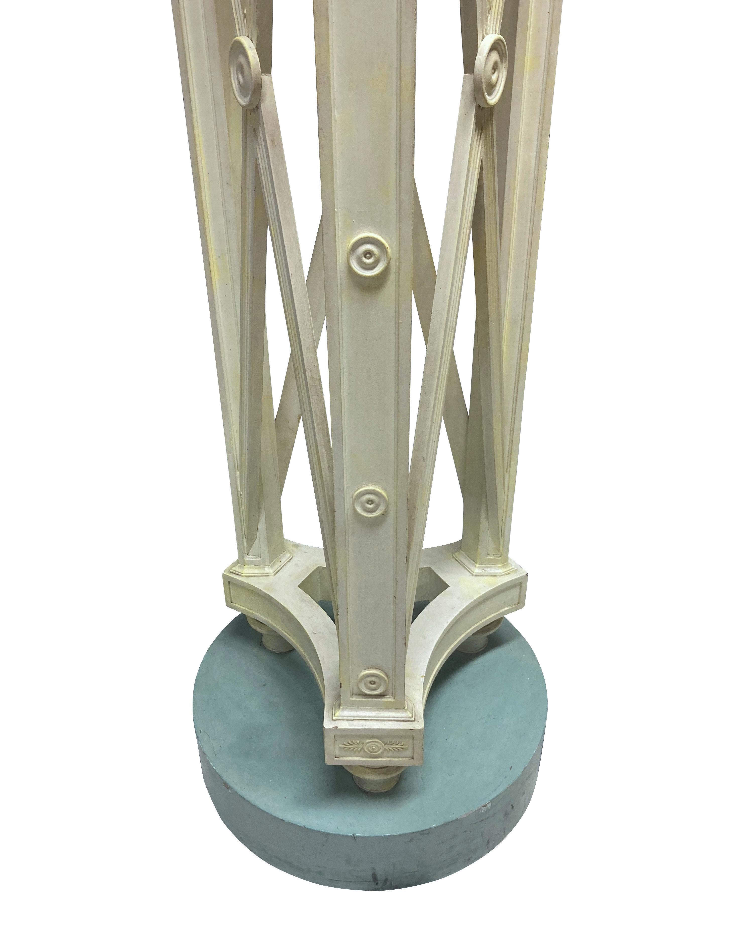 English Pair Of Large NeoClassical Torchere Uplighters For Sale