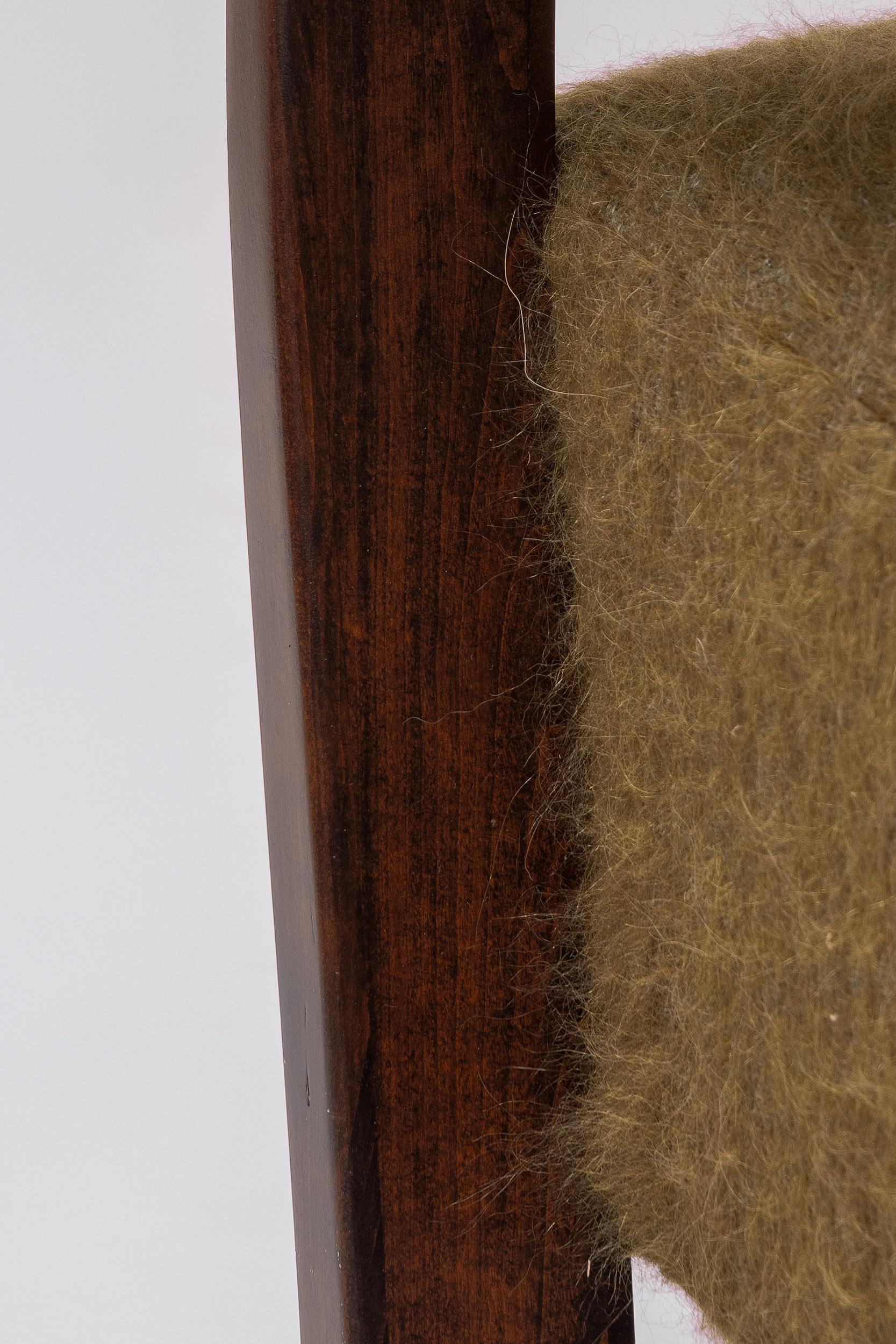 Coppia di grandi poltrone Art Déco in Oak in misto alpaca e mohair, Francia anni '40 3