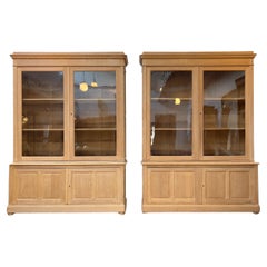 Pair of Large Oak Bookcases Early 20th Century