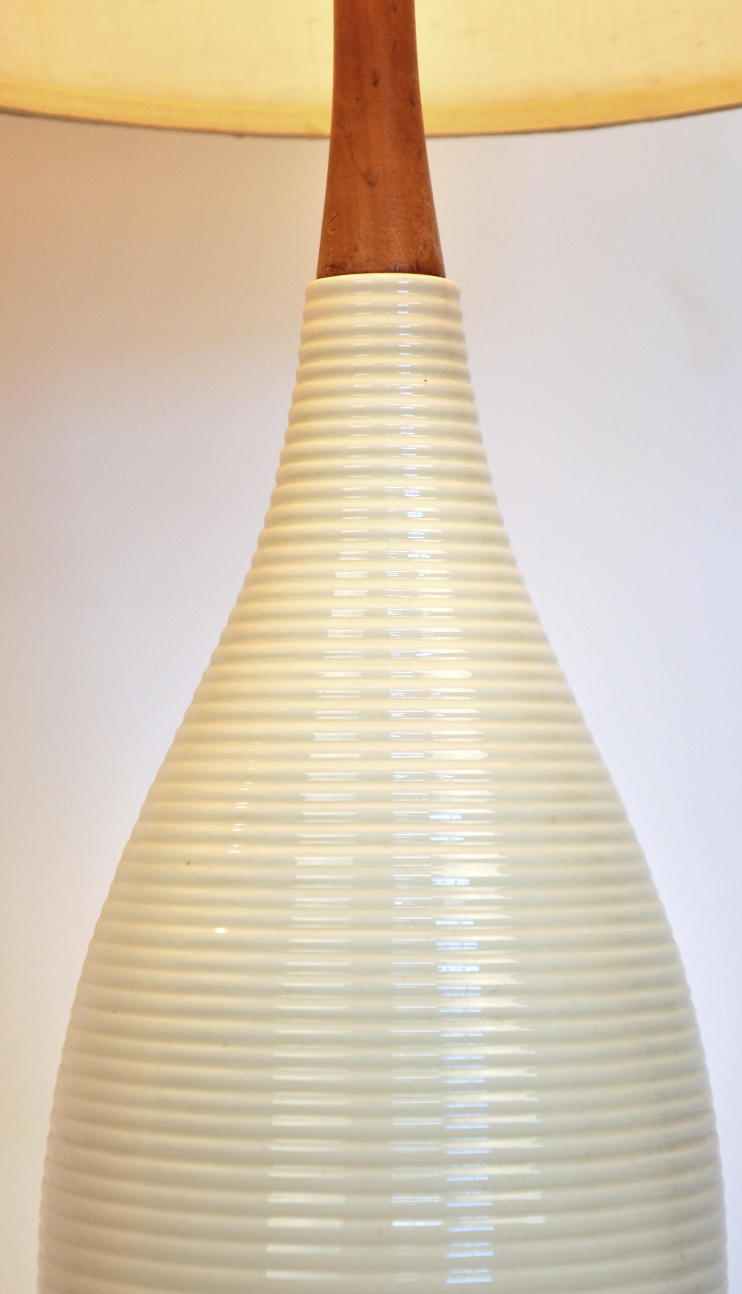 American Pair of Mid-Century Modern White Beehive Lamps
