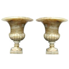 Used Pair of Large Onyx Urns