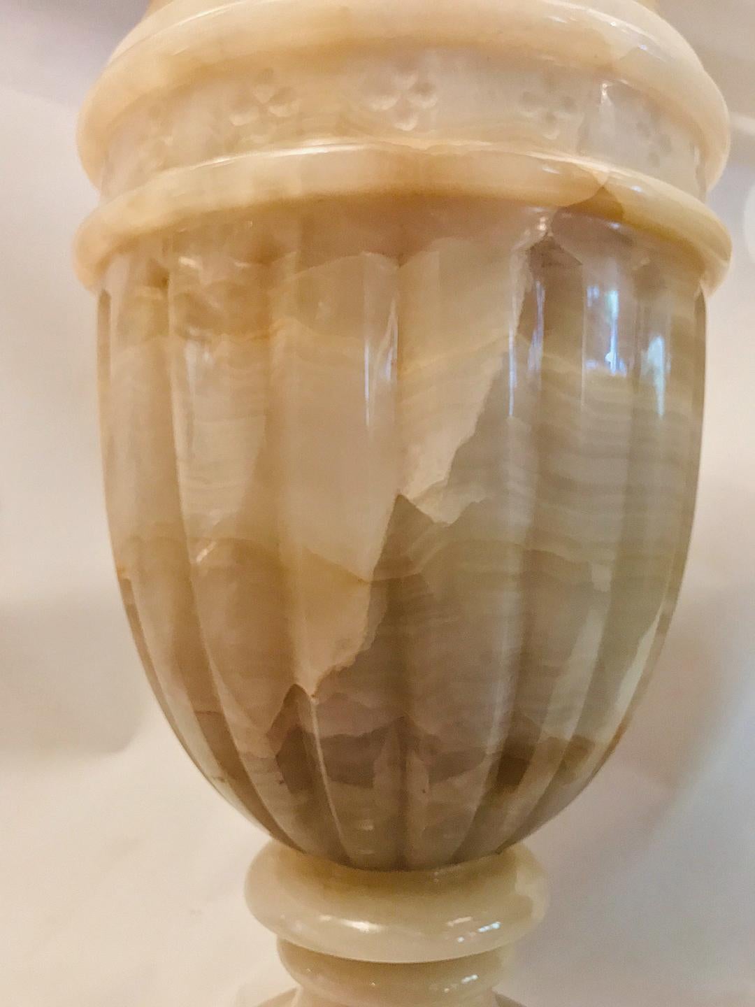 Pair of Large Onyx Urns 1