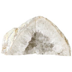 Paar große organische Quarzkristall-Geode Buchstützen