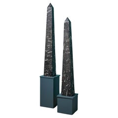 Pair of Large Orthoceras Obelisks
