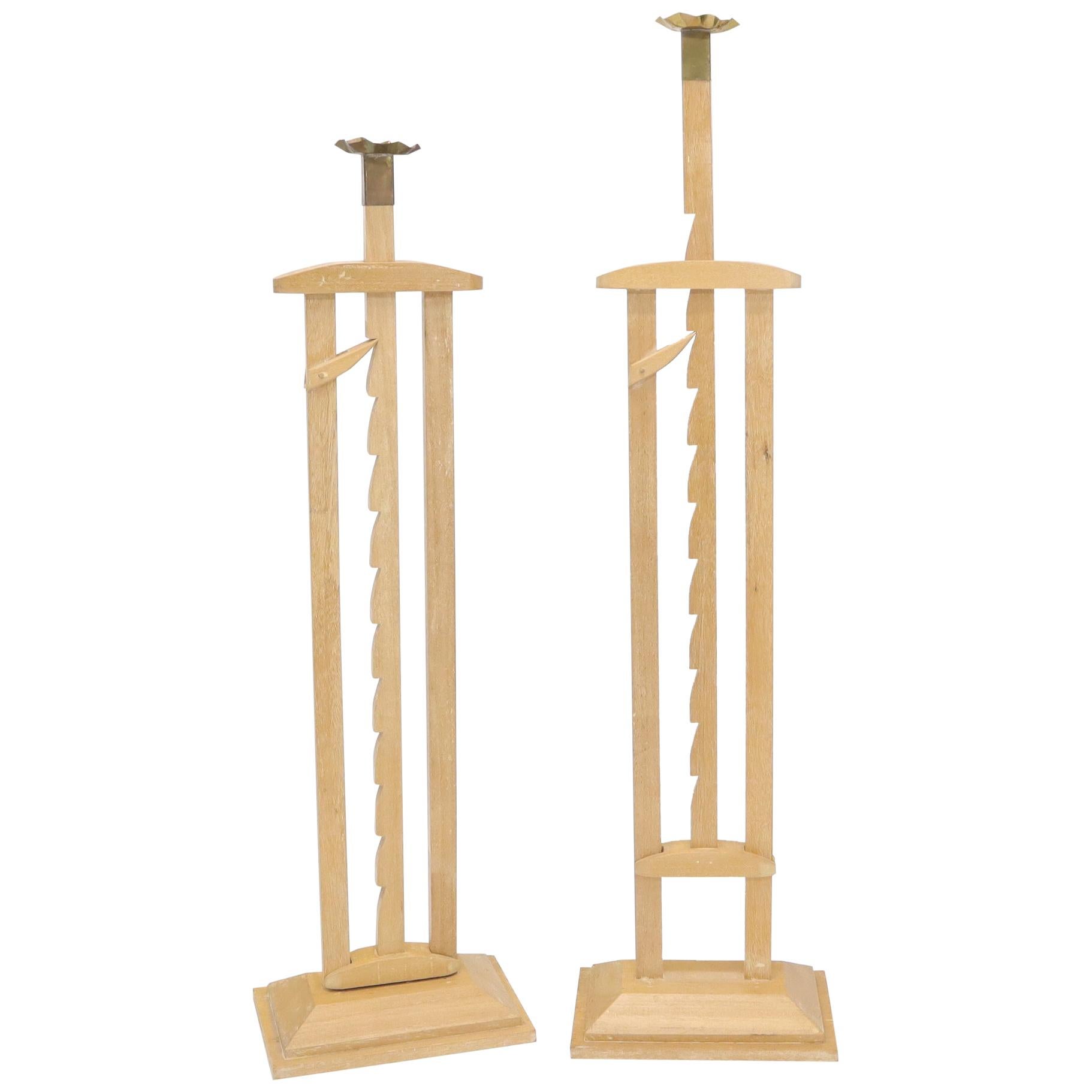 Pair of Large Oversize Adjustable Candle Holders Sticks 