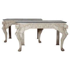 Pair of Large Painted Console Tables