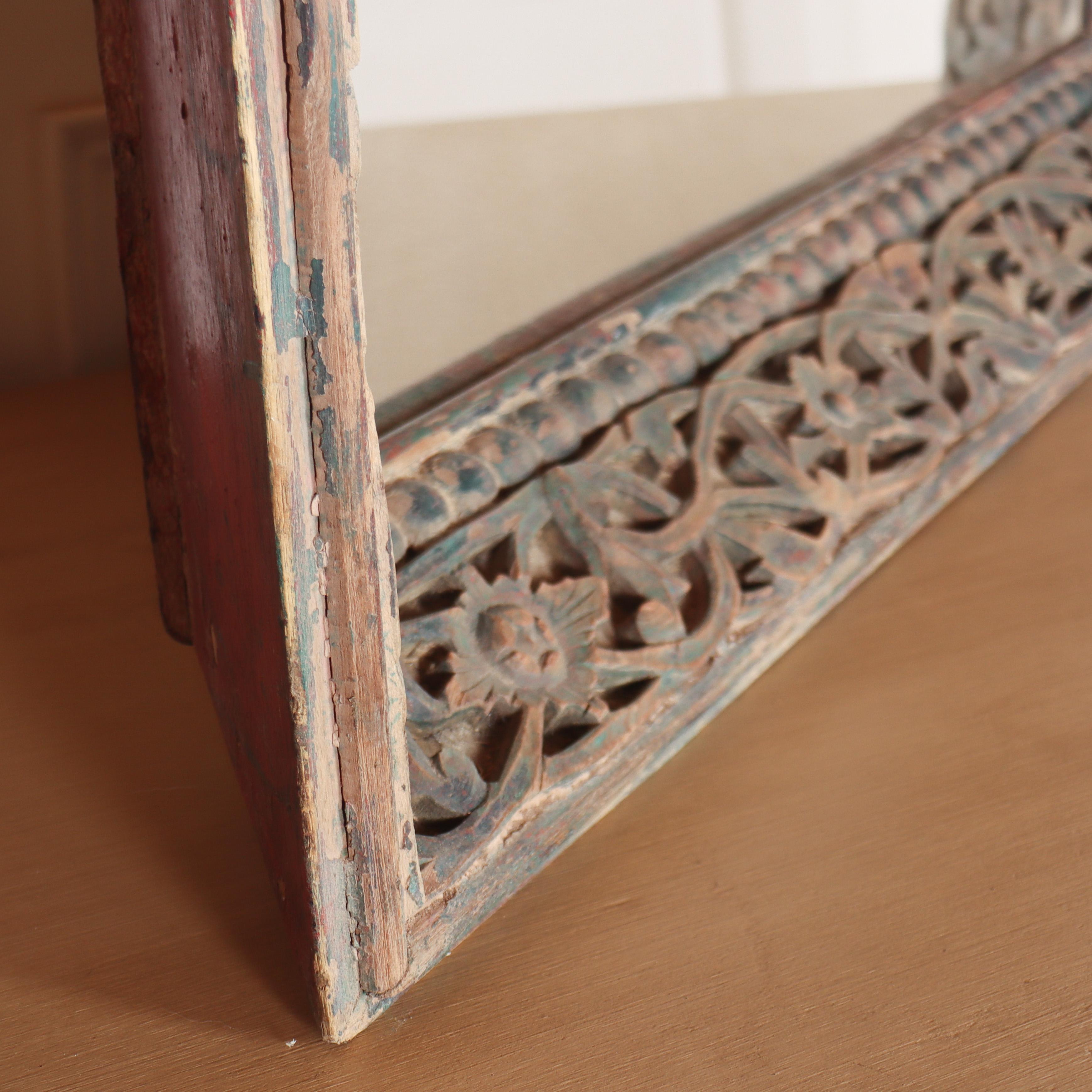 19th Century Pair of Large Painted Fretwork Mirrors For Sale