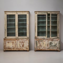 Pair of Large Painted Library Cabinets, Italy, circa 1840