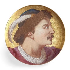 Pair of large painted & signed roundels of Romeo and Juliet. Wedgwood 1881.