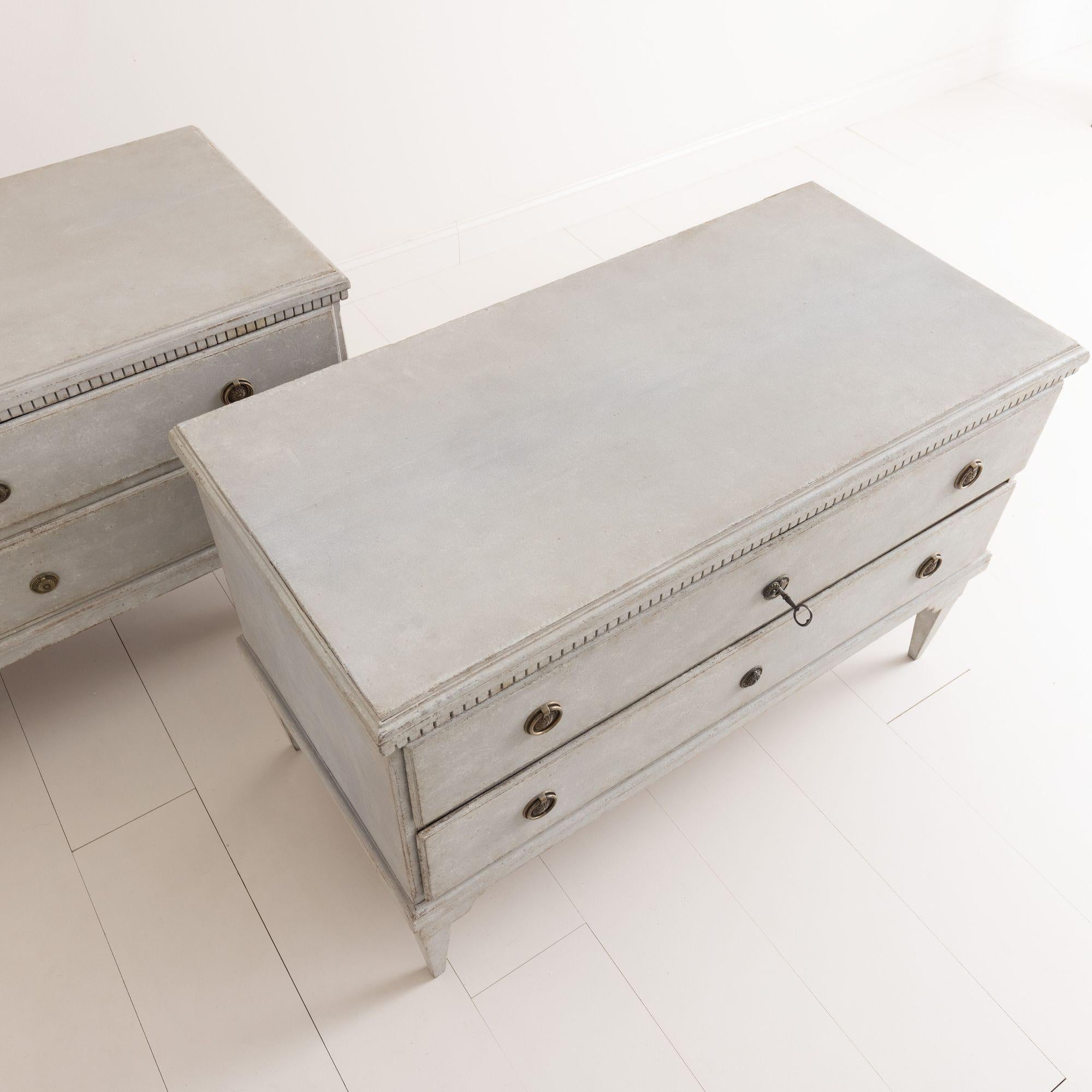 Pair of Large Painted Swedish Gustavian Chests, 18th Century 7