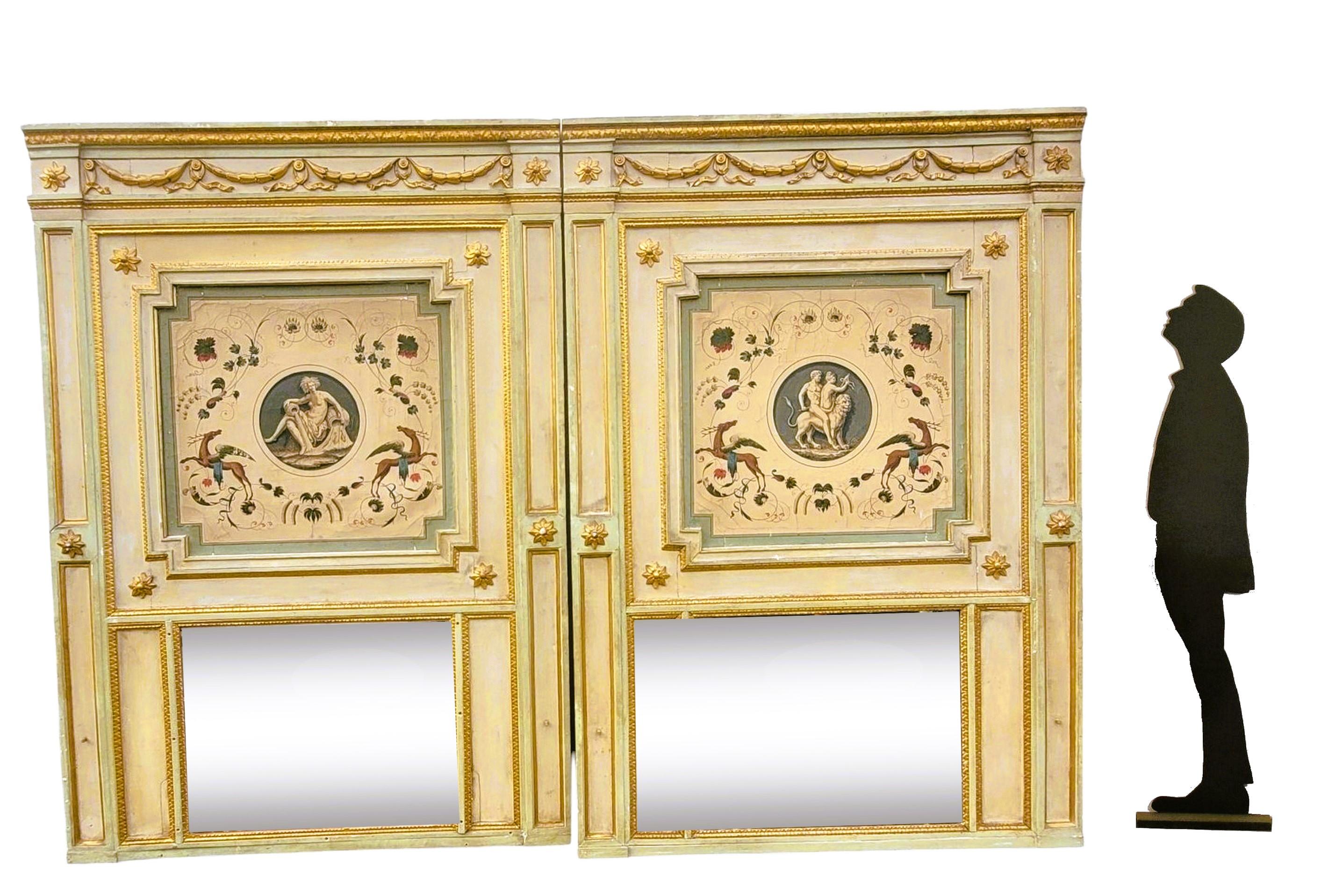 Paire de grands palais Trumeaux (h247 cm), début du 19ème siècle en vente 13