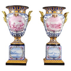 Pair of Large Paris Porcelain Vases by Jacob Petit