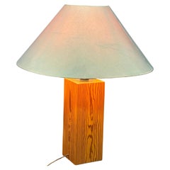 Große Tischlampe aus Kiefernholz von Ingo Maurer für Design M, 1970er Jahre