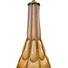 Pair of Large Pink-Hued Blown Glass Lamps