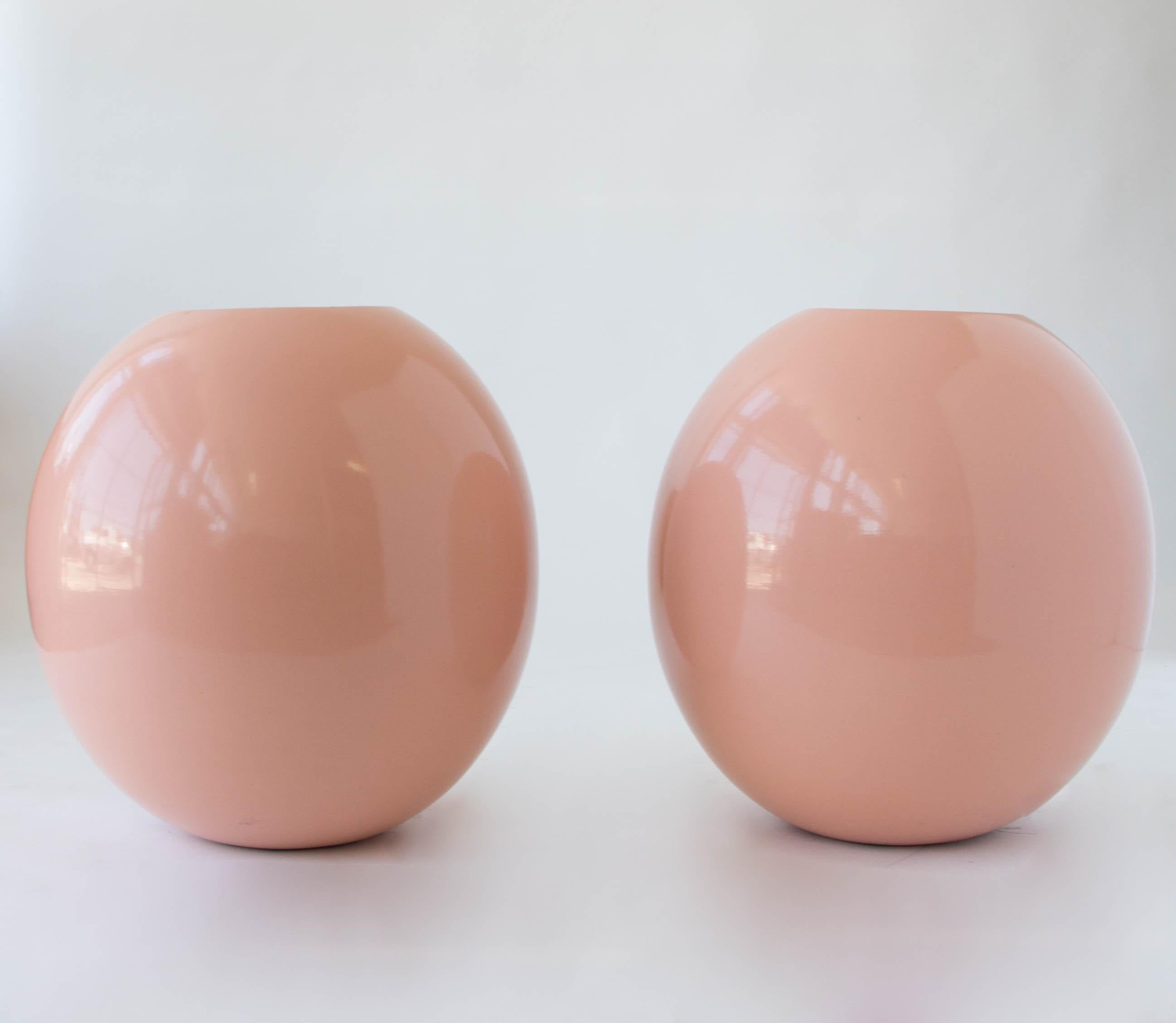 American Pair of Large Pink Vase Planters by Marilyn Kay Austin for Architectural Pottery