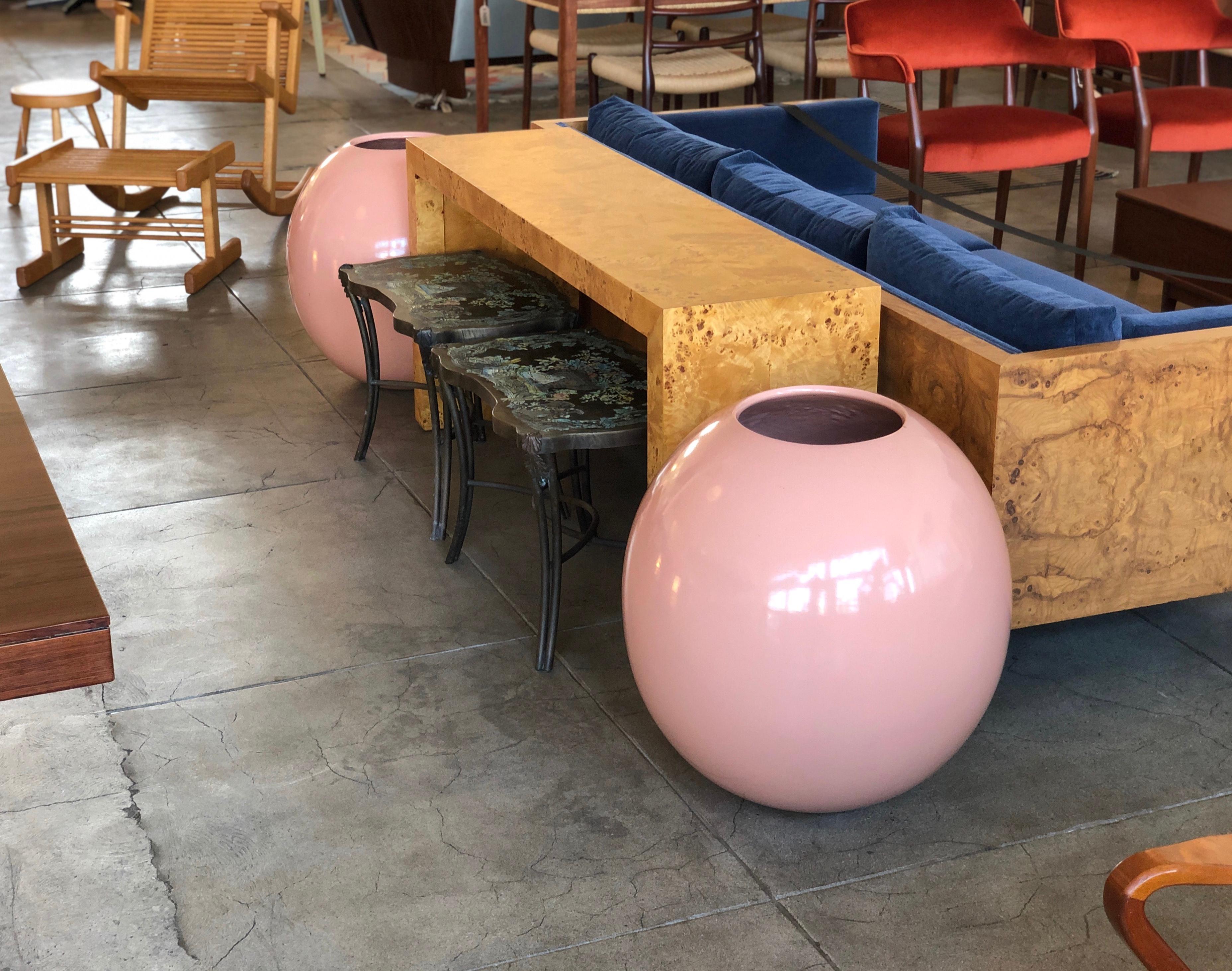 Ceramic Pair of Large Pink Vase Planters by Marilyn Kay Austin for Architectural Pottery
