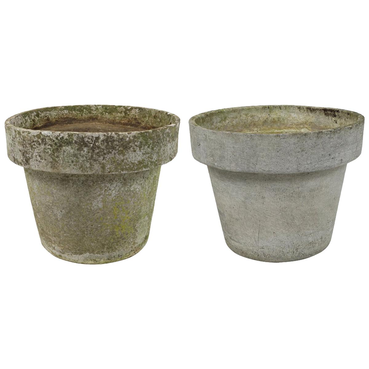 Pair of Large Planters in the Shape of Flower Pots by Willy Guhl for Eternit