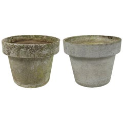 Vintage Pair of Large Planters in the Shape of Flower Pots by Willy Guhl for Eternit