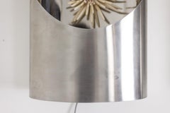 Pair of large polished metal wall sconces. 1970s