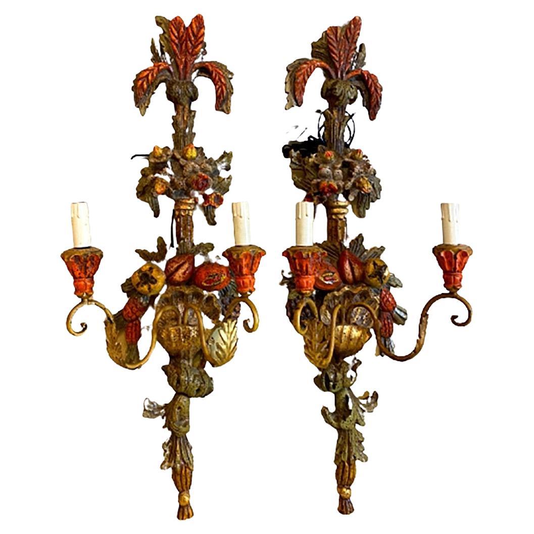 Pair of Art Nouveau Sconces with Steuben Shades at 1stDibs