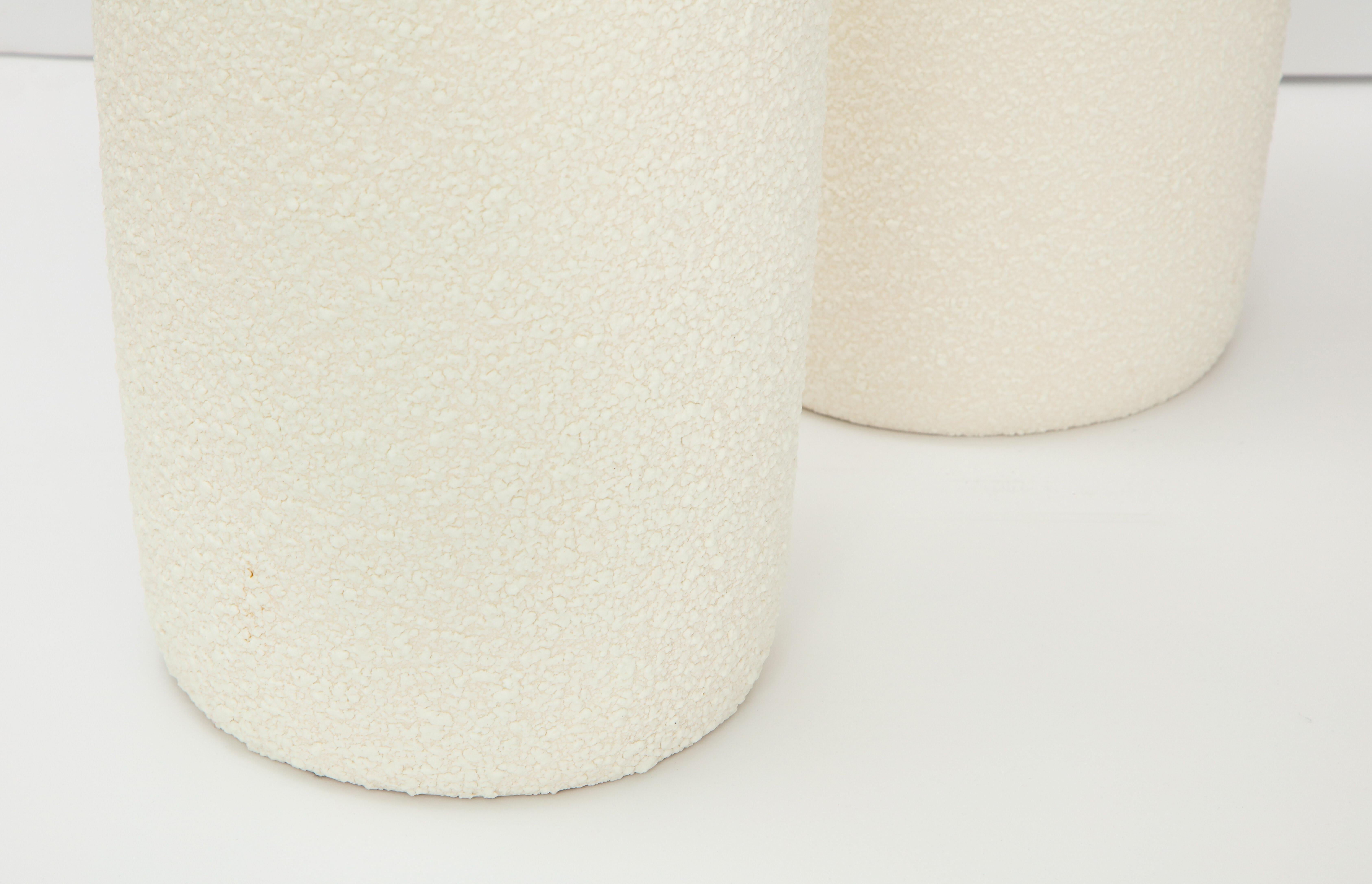 American Pair of Large Popcorn Textured Ceramic Lamps