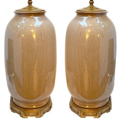 Pair of large Porcelain lamps