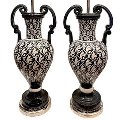 Pair of Large Porcelain Lamps