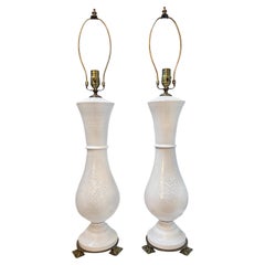 Vintage Pair of Large Porcelain Lamps