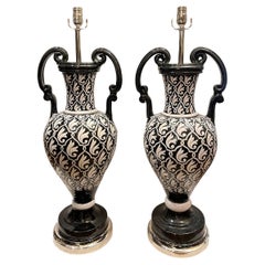 Pair of Large Porcelain Lamps