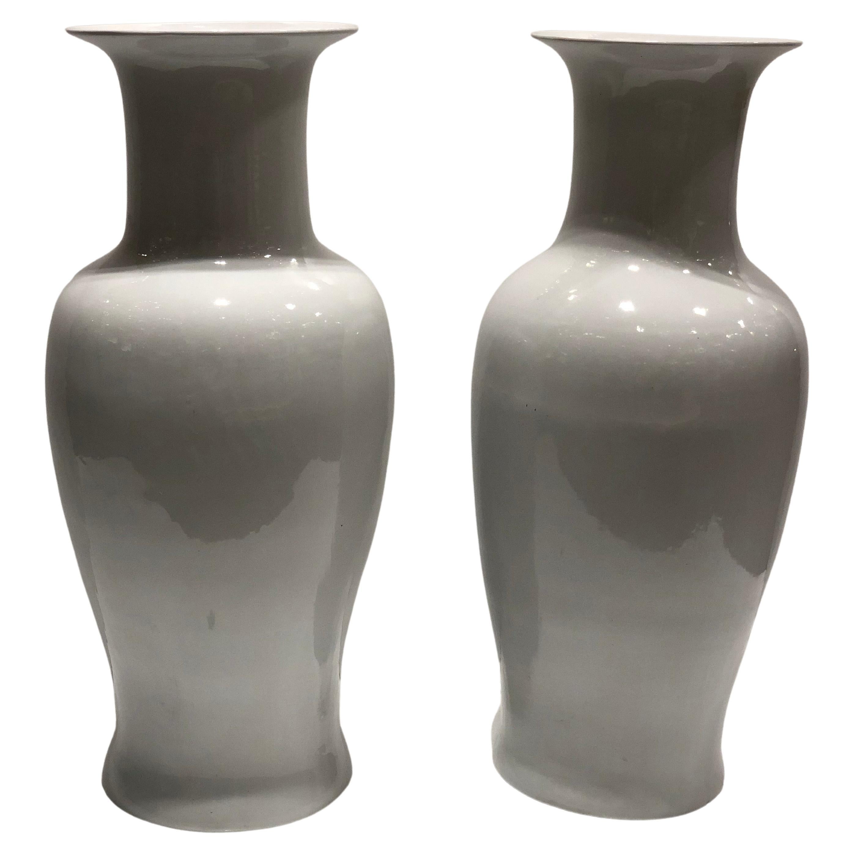 Paire de grands vases en porcelaine