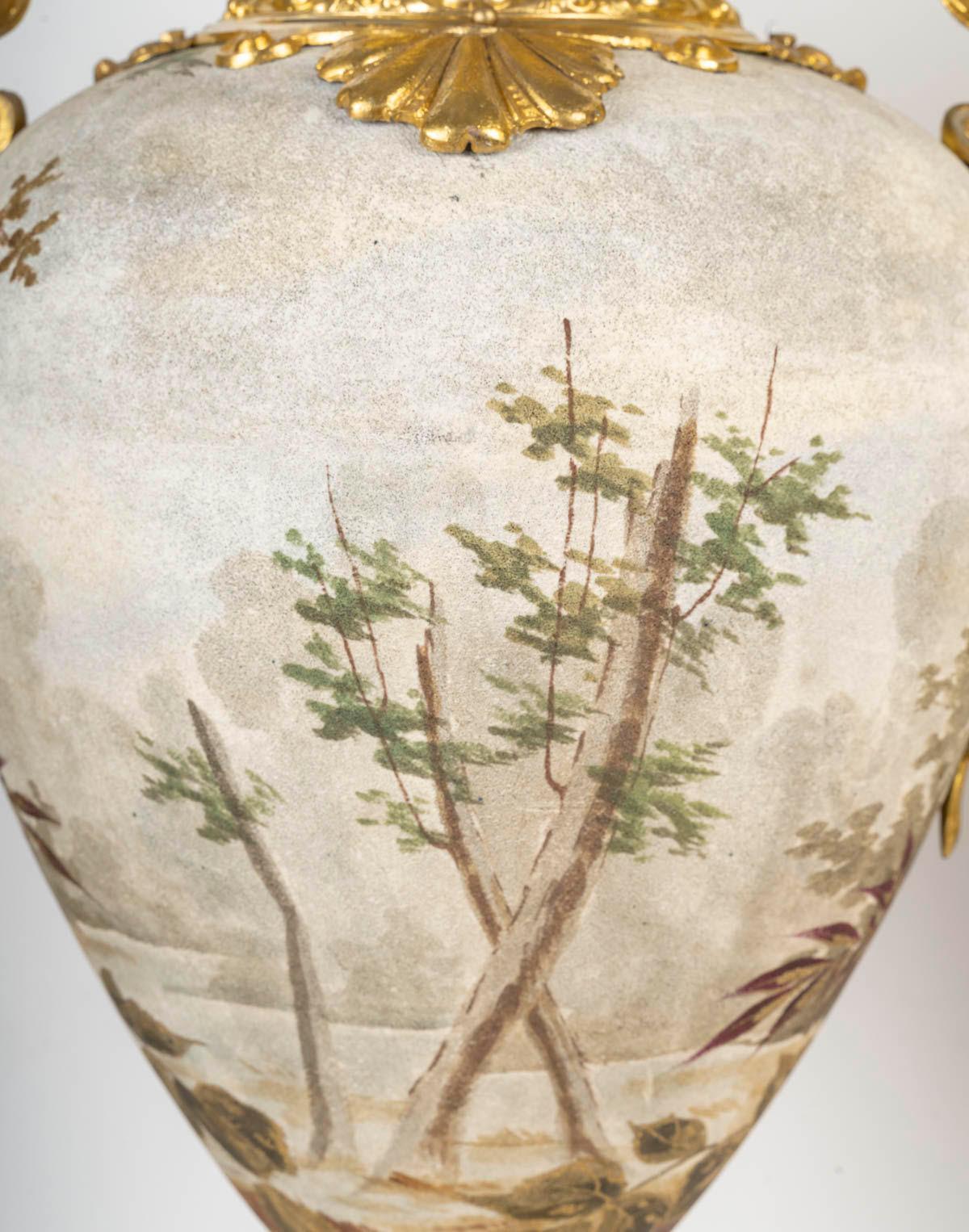 Pair of Large Porcelain Vases, Gilded Metal Mount, Napoleon III Period. 5