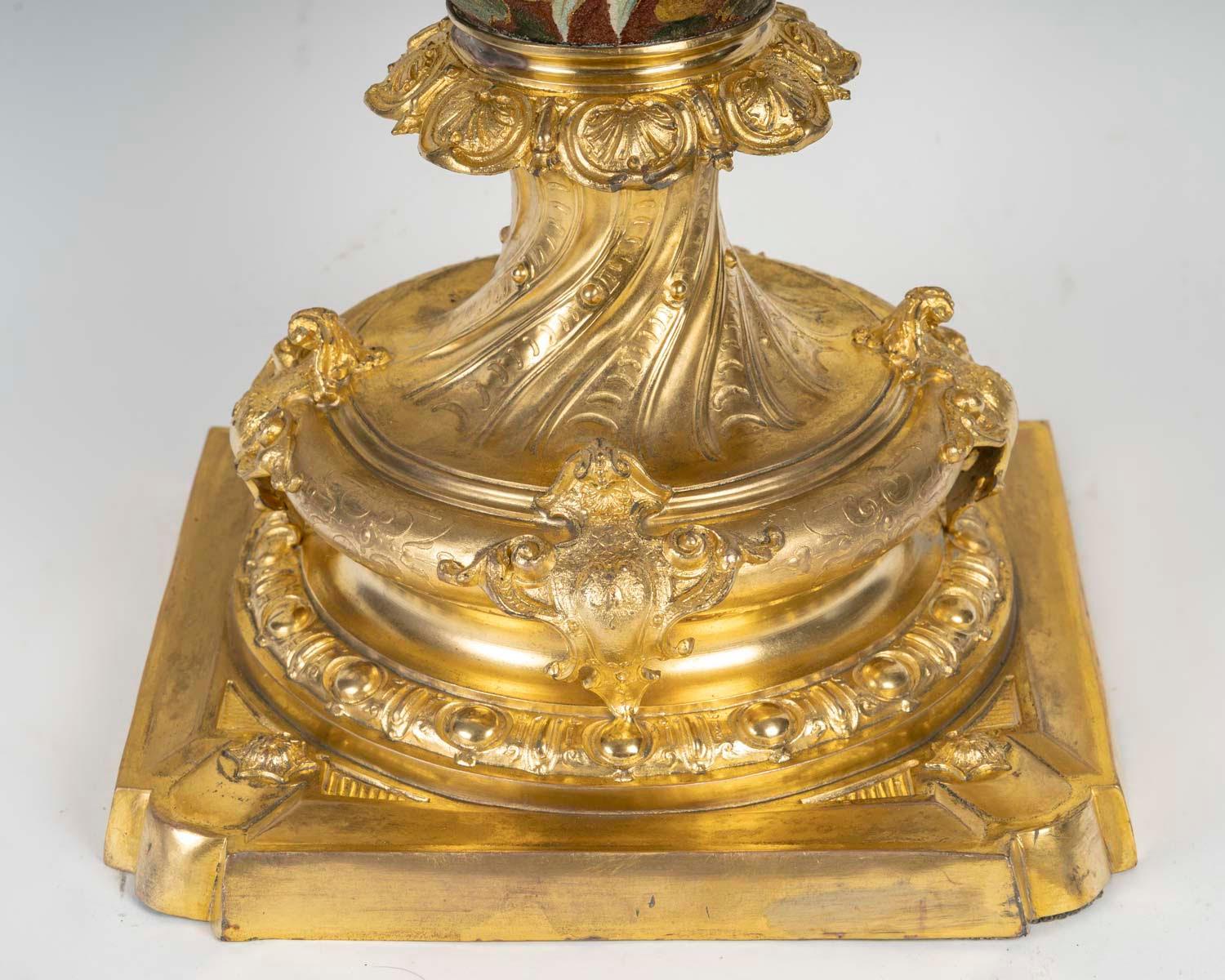Pair of Large Porcelain Vases, Gilded Metal Mount, Napoleon III Period. 2