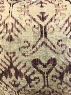 Pair of Scalamandre Large Purple and Gray Silk Ikat Designer Pillows 24"x24"