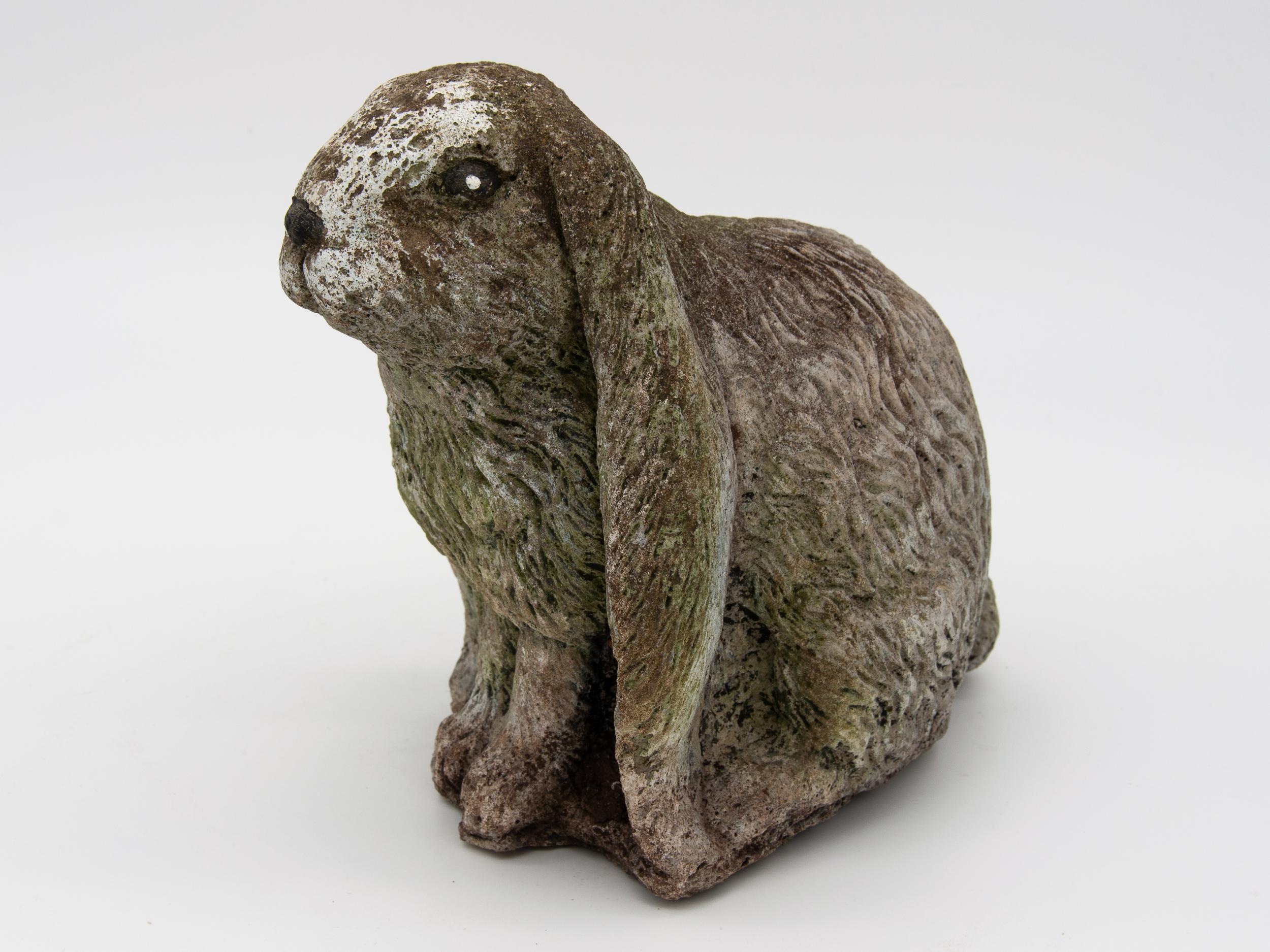 Concrete Pair of Large Rabbits with Floppy Ears