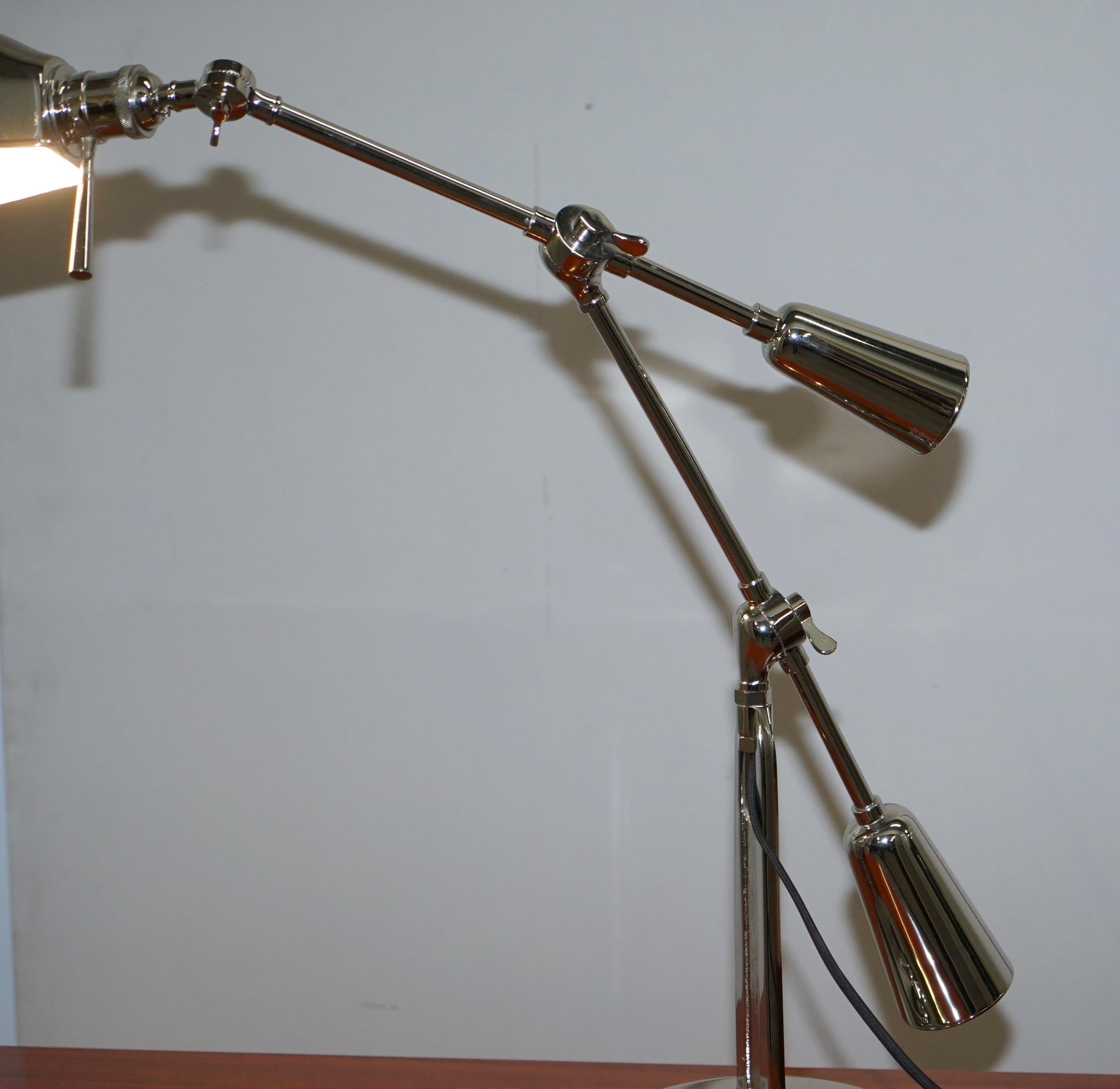 20th Century Pair of Large Ralph Lauren Boom Arm 1967 Articulated Table Lamps Tilt Functions