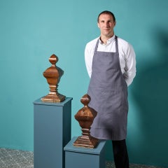 Pair of Large Reclaimed Newel Post Oak Finials