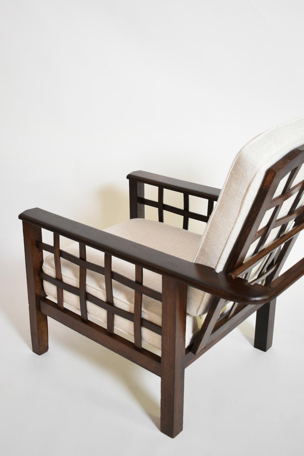 Pair of large reclinable armchairs, 1930s. In Excellent Condition For Sale In Lisboa, PT